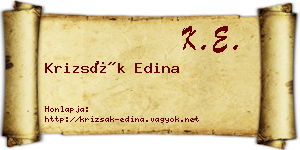 Krizsák Edina névjegykártya