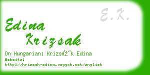 edina krizsak business card